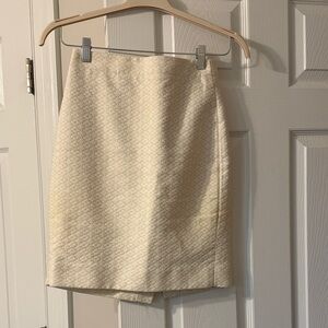J. Crew Textured Cream Pencil Skirt